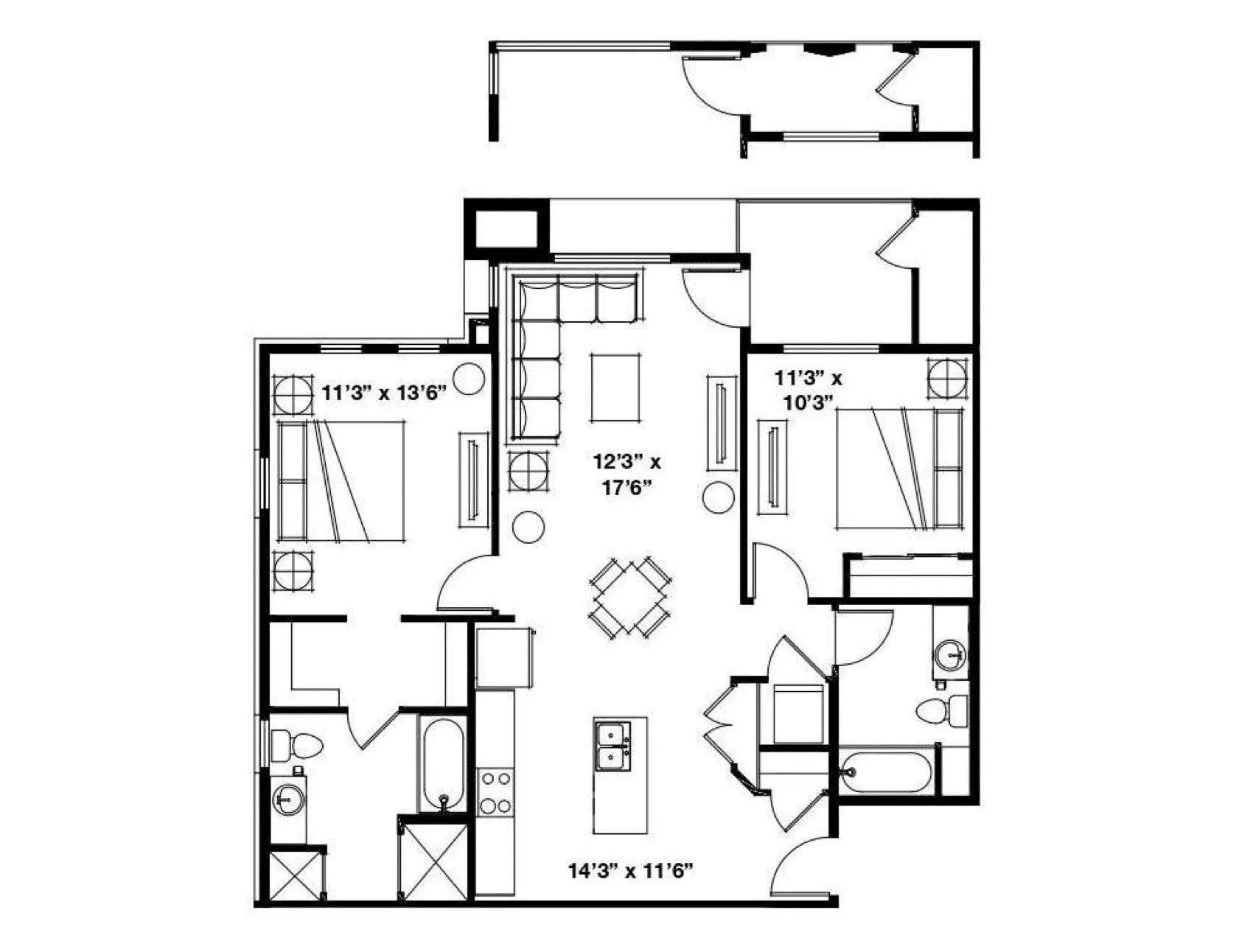2x2 A floor plan
